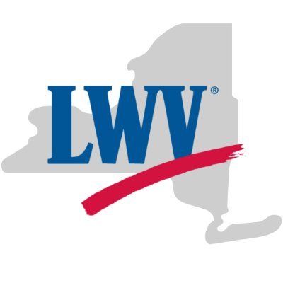 outline of map of ny with LWV across it