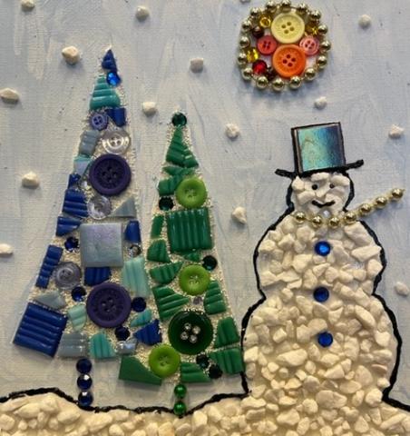 Mosaic Snowman Scene