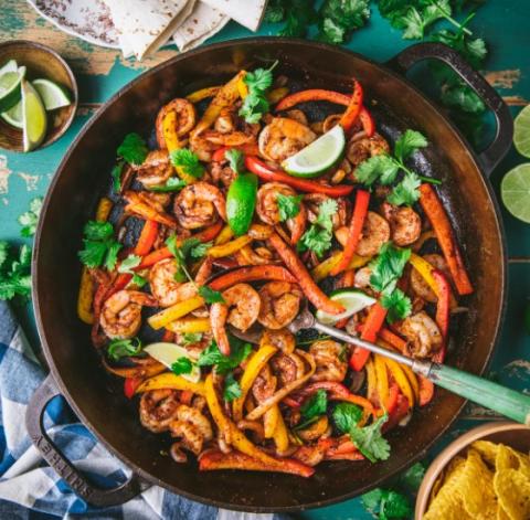 skillet shrimp for fajitas