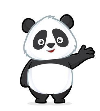 cartoon panda waving