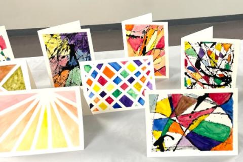  watercolor painted greeting cards