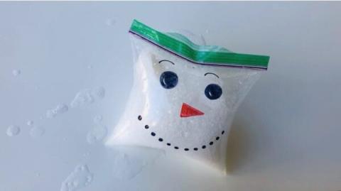Inflatable snowman experiment