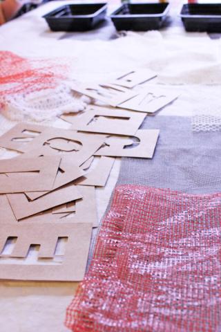 Multimedia fabric stenciling