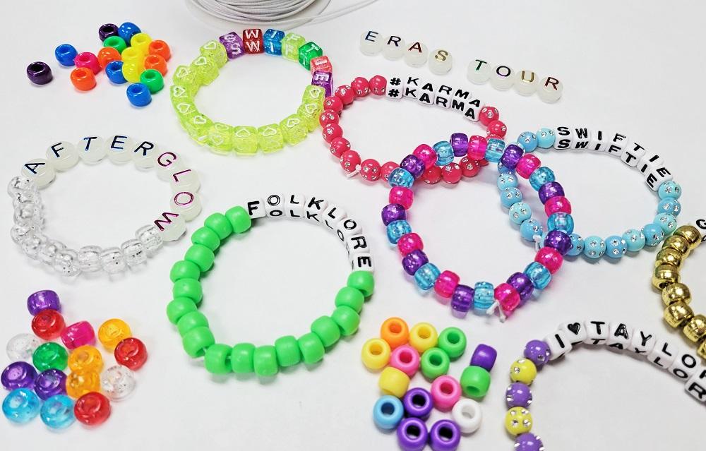 pony beads and bracelets with Taylor Swift-related words