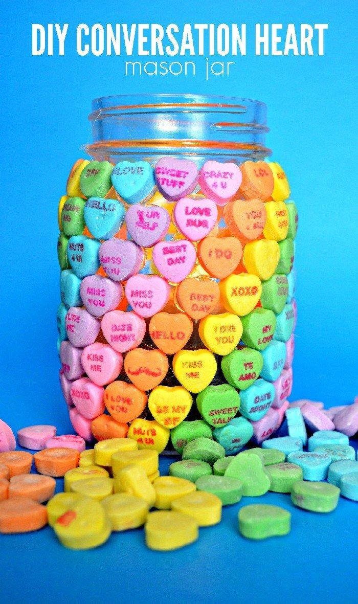 Conversation Candy Heart Jar