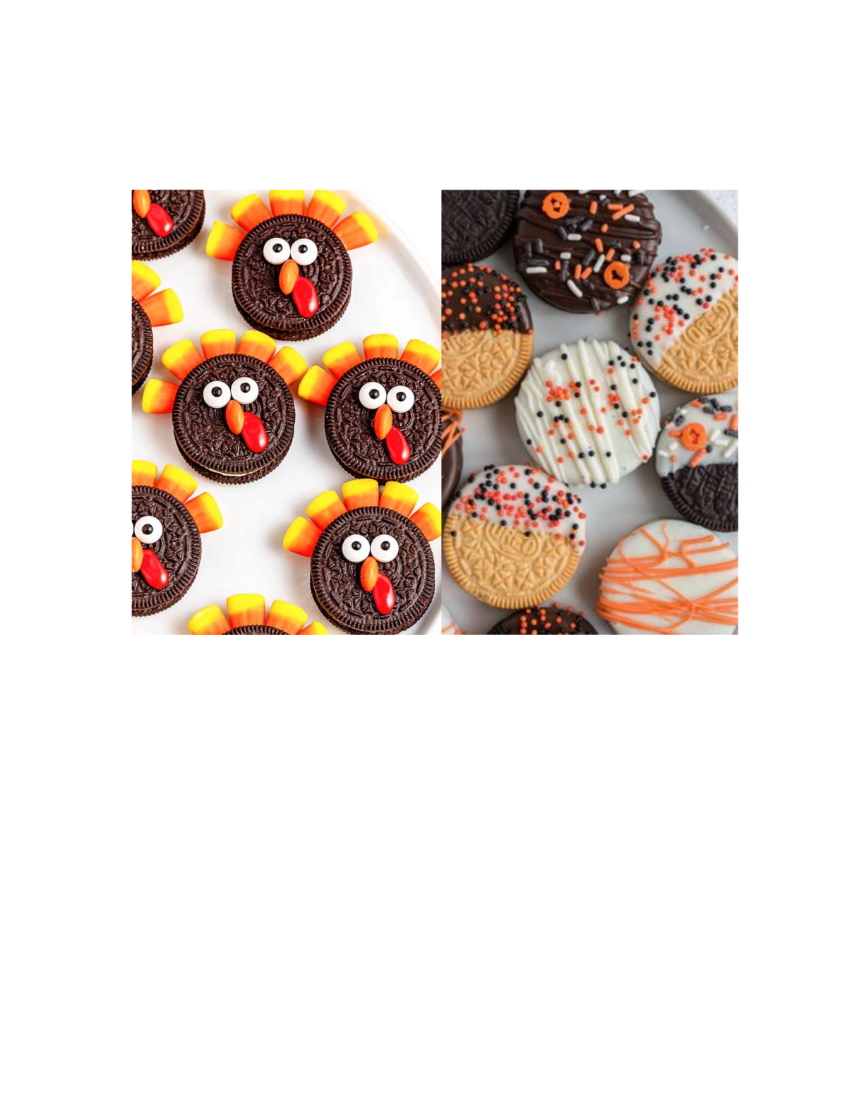 Oreo Cookies Decorated as Turkeys